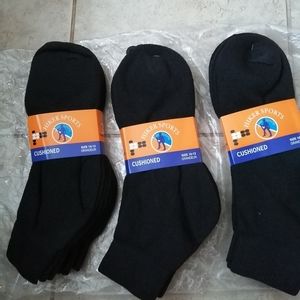 9 pairs $10 cotton black sock size 10-13